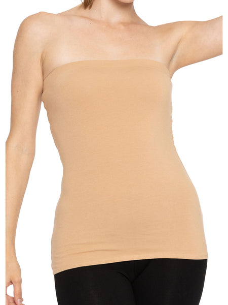 Women's Cotton Strapless Tube Top | Small - 5X