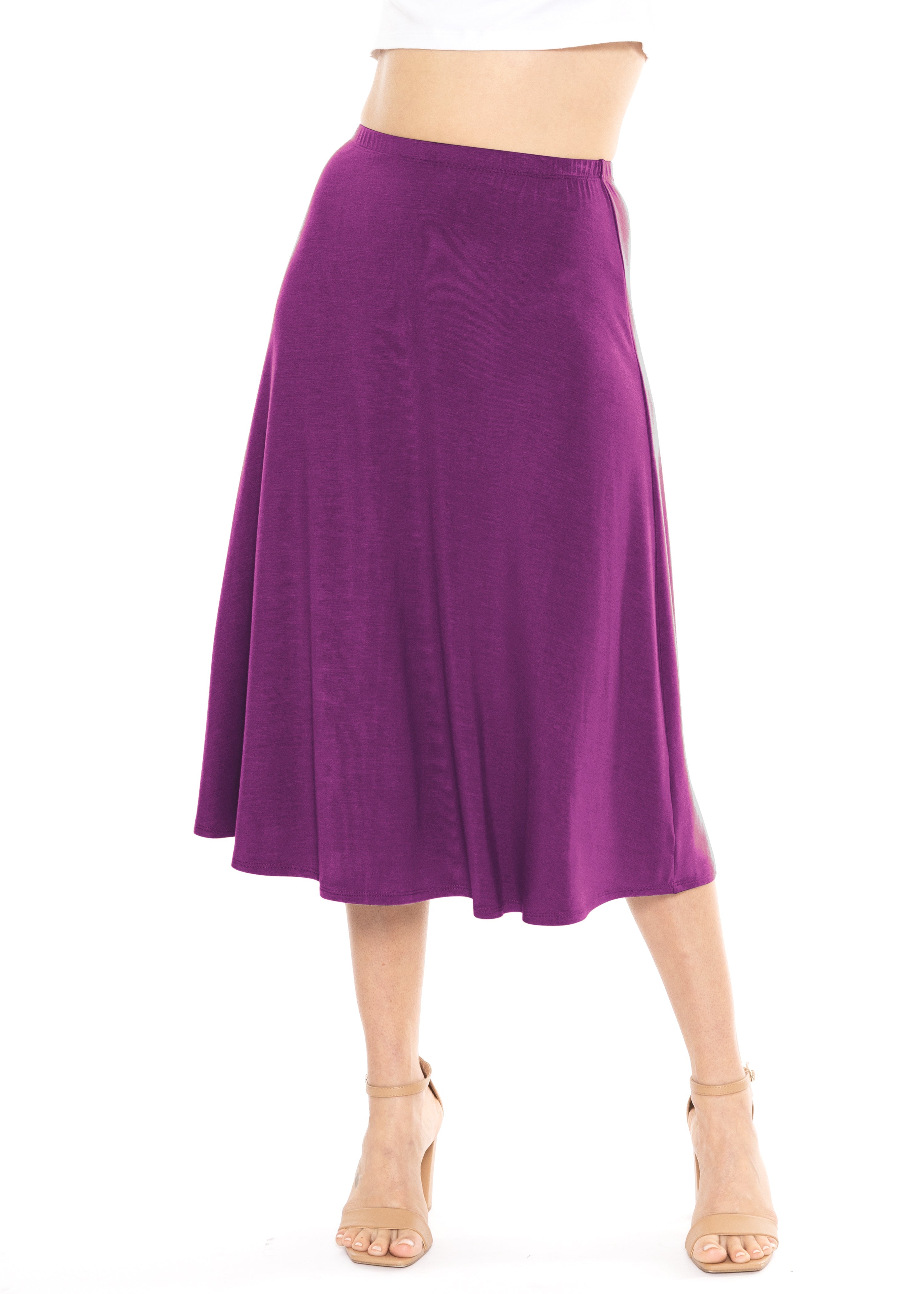 Soft Women's Midi A-Line Skirt | S to 5X – Stretch Is Comfort