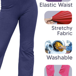 Girls' Cotton High Rise Everyday Straight Leg Yoga Pants - Youth Sizes for Little to Big Kids | Sizes 4 to 16