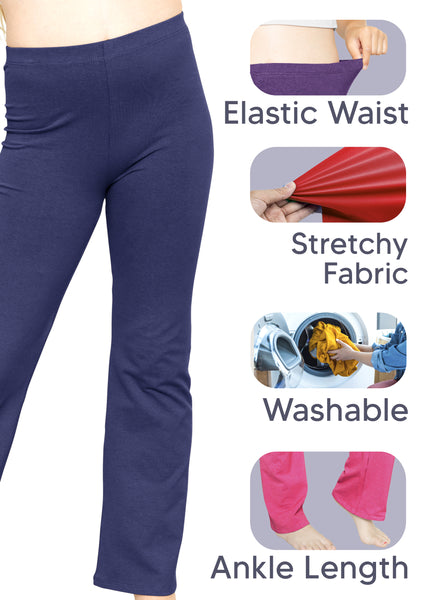 Girls' Cotton High Rise Everyday Straight Leg Yoga Pants - Youth Sizes for Little to Big Kids | Sizes 4 to 16