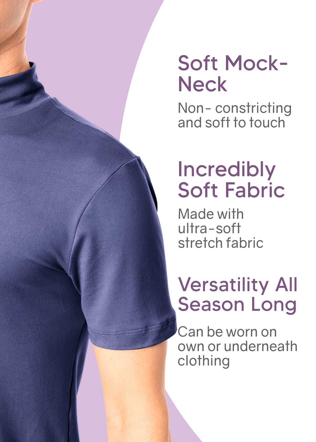 Men's Oh So Soft Luxe Mock Neck Turtleneck Short Sleeve Shirt Casual Pullover Top | Small to 5X