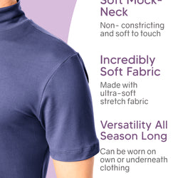 Men's Oh So Soft Luxe Mock Neck Turtleneck Short Sleeve Shirt Casual Pullover Top | Small to 5X