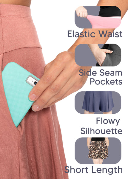 Women's and Plus Size Flowy Wide Leg Shorts with Pockets | X-Large to 5X