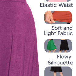 Knee Length A-Line Flowy Skirt | Small to 5X