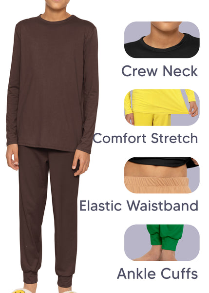 Youth Boys' Oh So Soft Jogger Set with Long Sleeve Crew Neck Top | Size 4 to 16