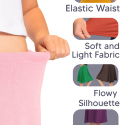 Youth Girls Flowy A-Line Skirt Knee Length | Youth Size 4 to 16