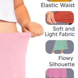 Girls Flowy A-Line Skirt Ankle Length |Youth Size 4 to 16