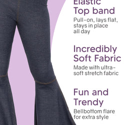 Girls Stretch Bell Bottoms Flare Pants | Youth Size 2 to 14