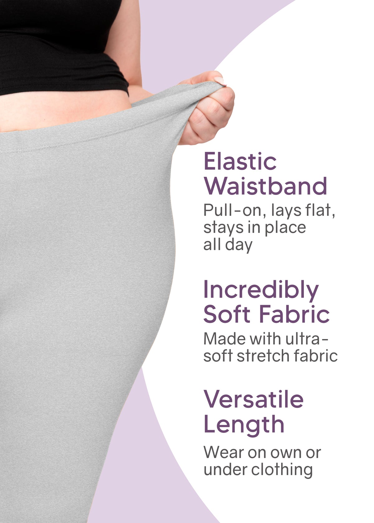 Women's and Plus Size Knee-Length Leggings | X-Small to 7X
