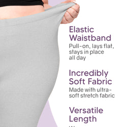 Women's and Plus Size Knee-Length Leggings | X-Small to 7X