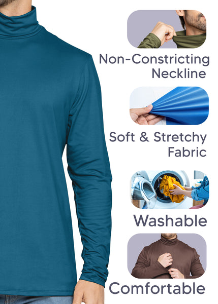Mens Oh So Soft Luxe Long Sleeve Stretch Turtleneck | Small to 5X