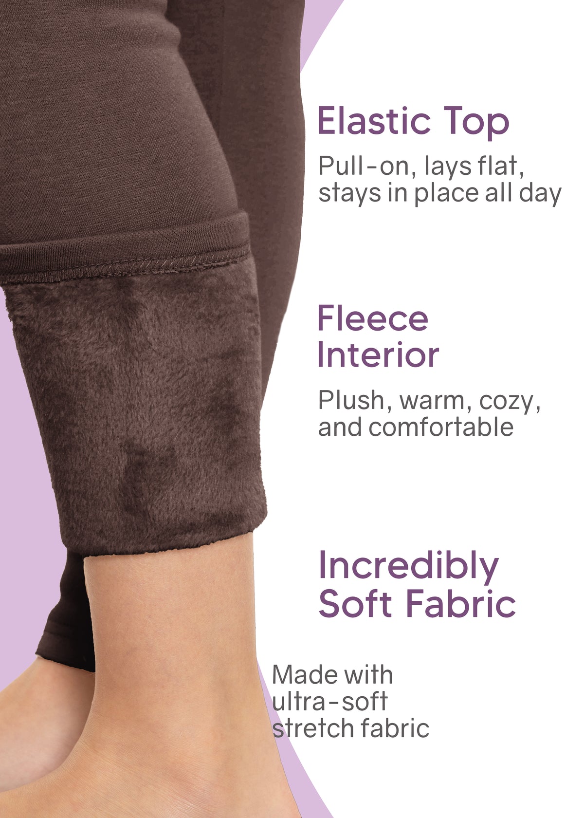 Girl's Fleece Footless Leggings | Sizes 4 - 16