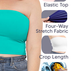 Women's Regular and Plus Size Crop Tube Top | X-Large to 5X