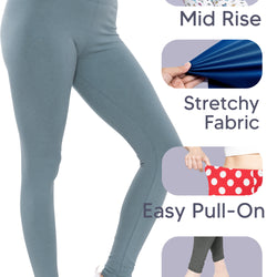 Women's Plus Size Full Length Cotton Leggings | X-Large to 3X