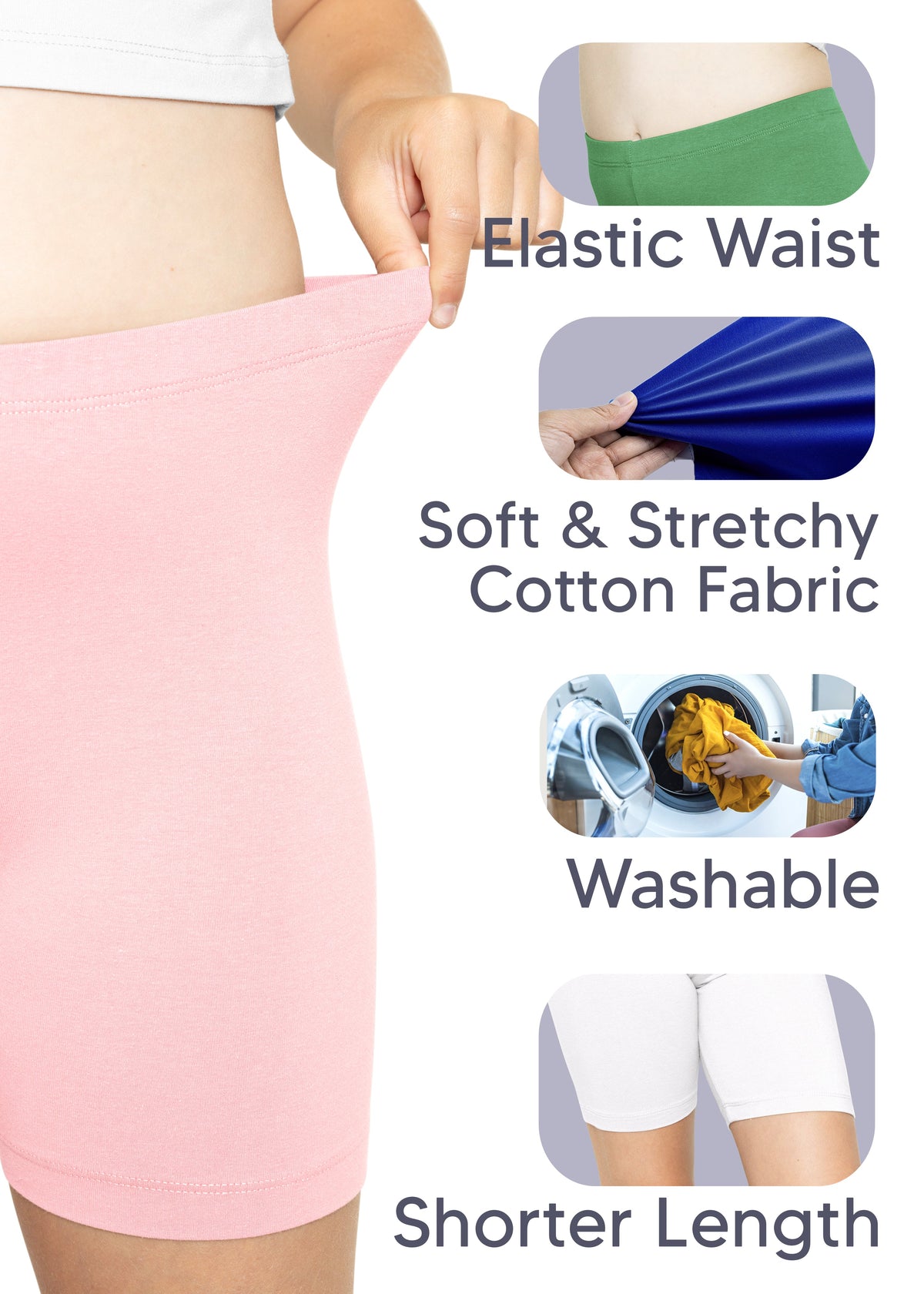 Girl's Cotton Cartwheel Shorts | Youth Size 4 to 16