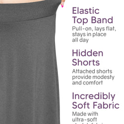 Girls A-Line Skirt with Built-in Shorts |Youth Size 4 to 16