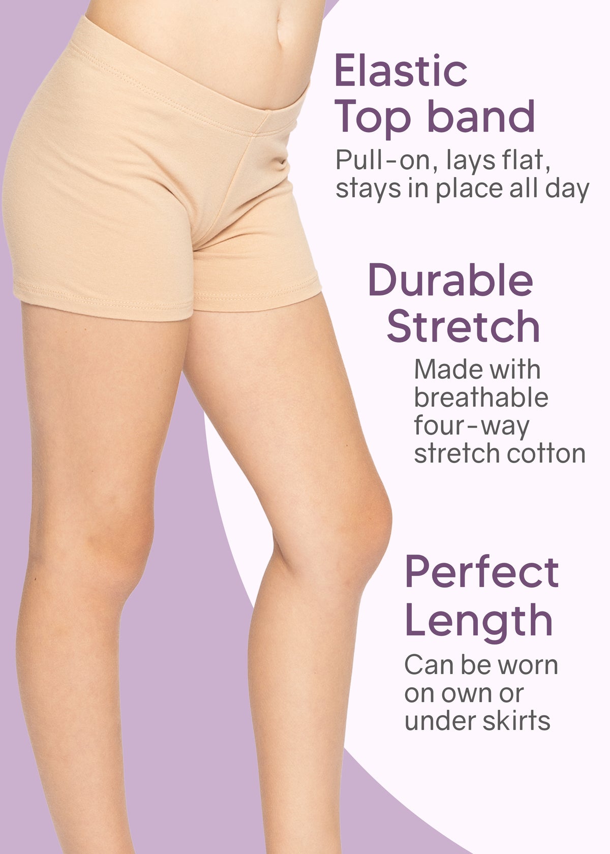 Youth Girl's Stretch Cotton Booty Shorts | Sizes 2 to 16