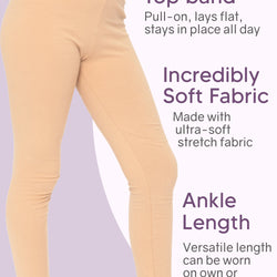 Girl's Cotton Footless Leggings Youth Sizes 2 to 16