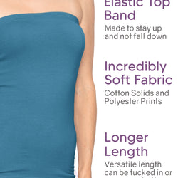 Women's Cotton Strapless Tube Top | Small - 5X