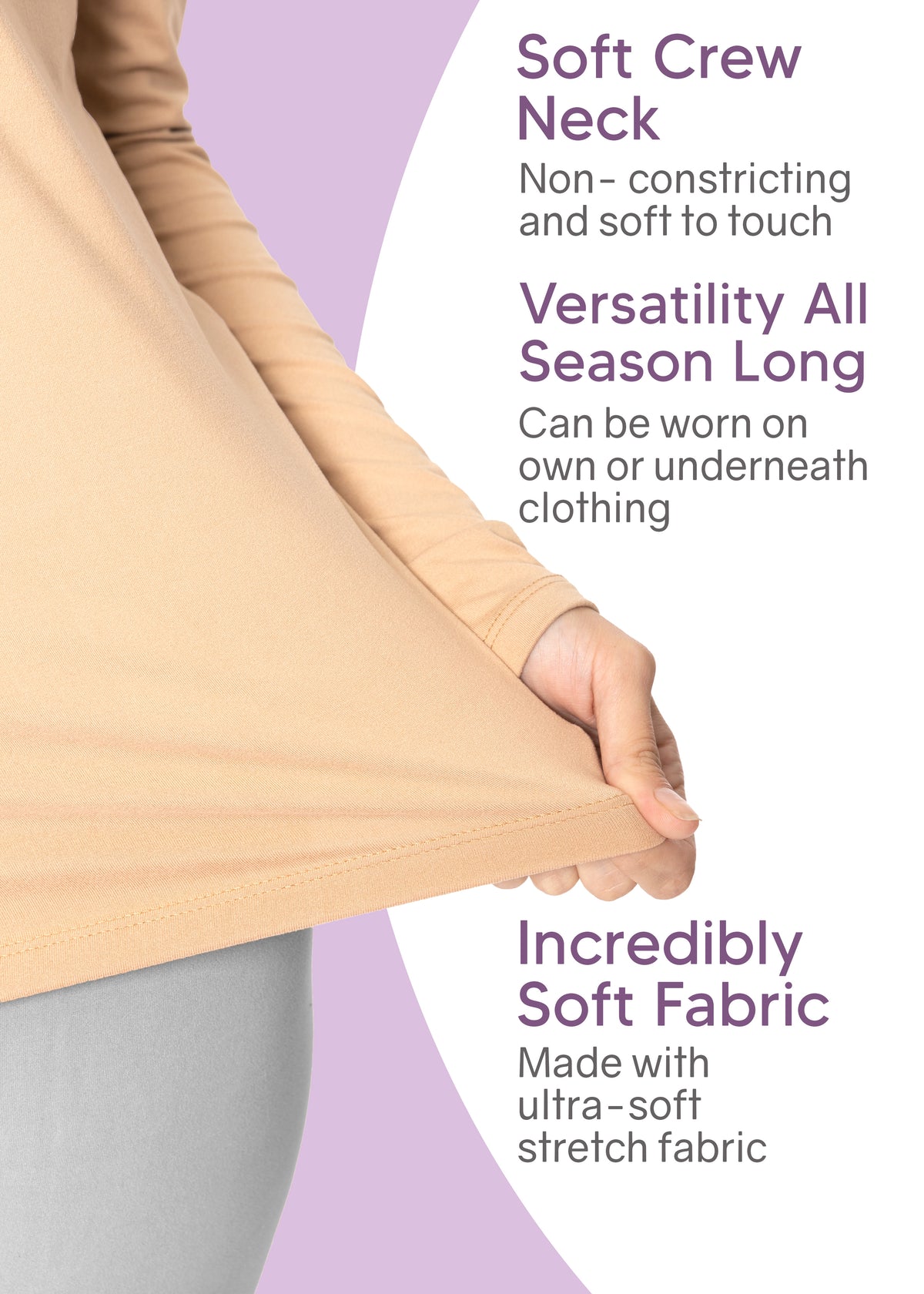 Women's Oh So Soft Long Sleeve Shirt Base Layer Under Scrubs | Small to 3X