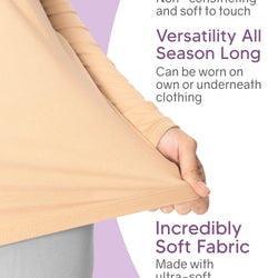 Women's Oh So Soft Long Sleeve Shirt Base Layer Under Scrubs | Small to 3X