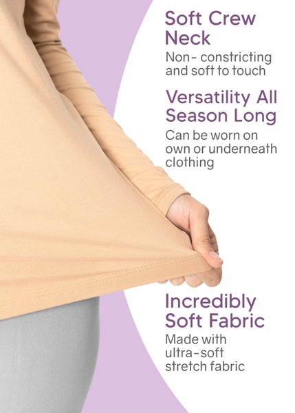 Women's Oh So Soft Long Sleeve Shirt Base Layer Under Scrubs | Small to 3X