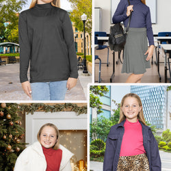Youth Girl's Oh So Soft Long Sleeve Mock Neck Top | Sizes 4 to 16