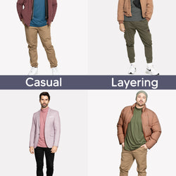 Men's Cotton Mock Neck Cuffed Long Sleeve Top | Small to 5X