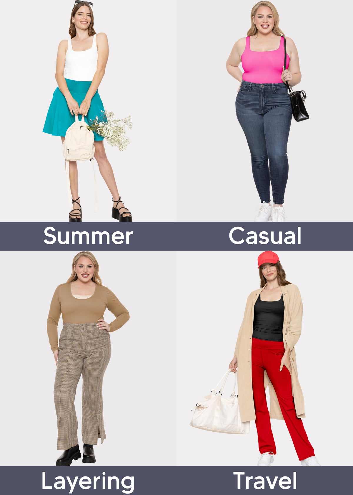 Women's and Plus Double Layered Crop Mid Length Tank Top | Everyday Compression Shapewear | Small to 5X