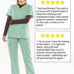 Women's Oh So Soft Long Sleeve Shirt Base Layer Under Scrubs | Small to 3X