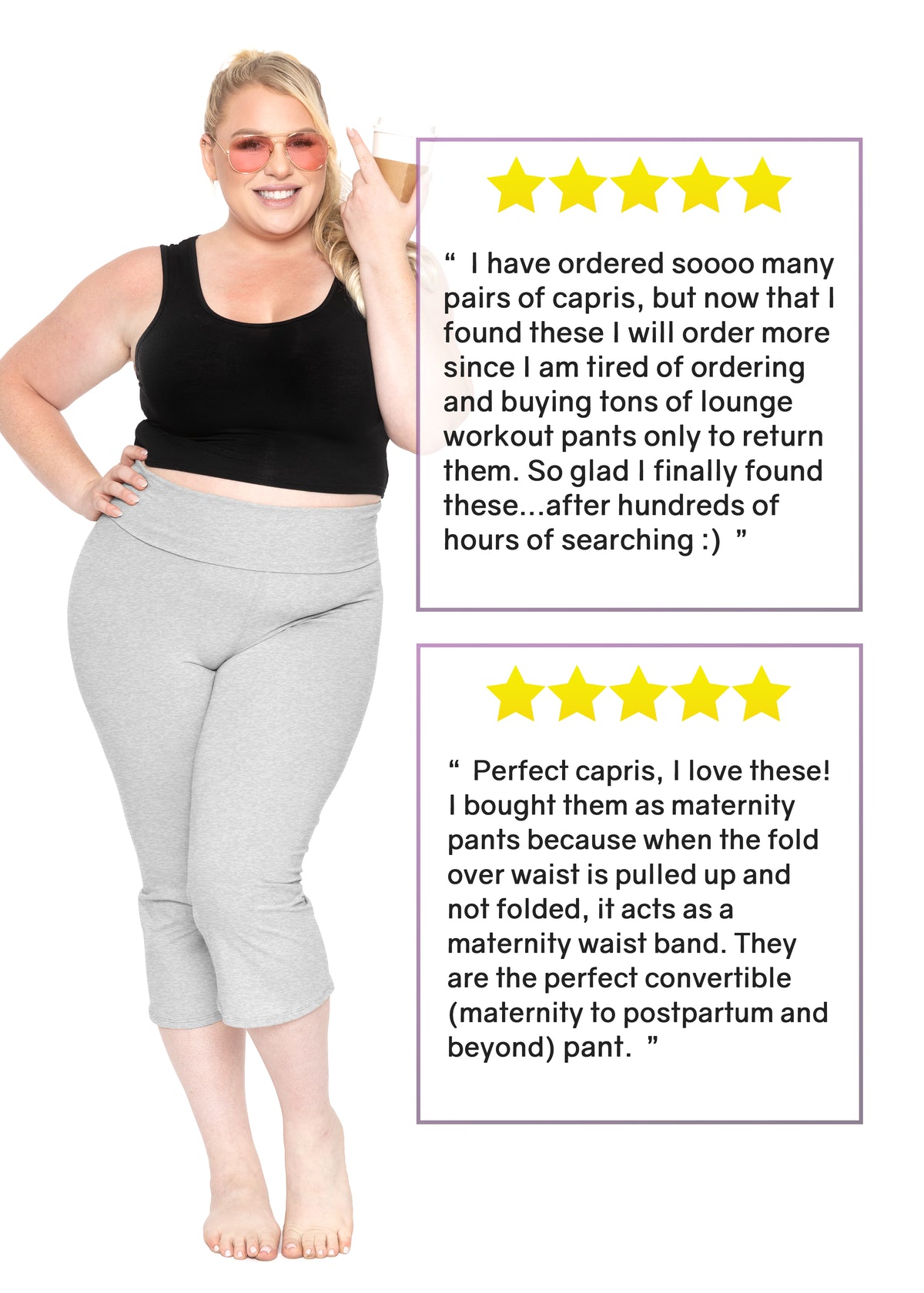 Women's and Plus Size Capri Yoga Pants | Small to 7X