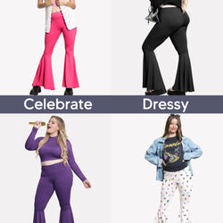 Women's Plus Size Oh So Soft Pull On Stretchy Bell Bottom Flare Pants | Small to 5X