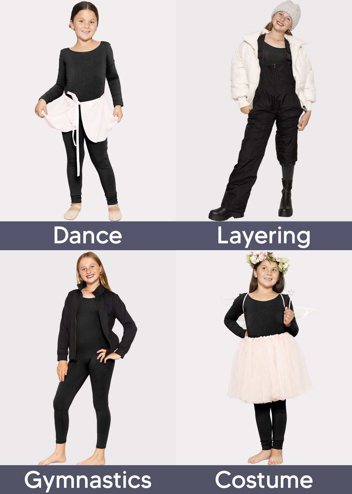 Teamwear Girl's Cotton Tank LONG SLEEVE Unitard |Youth  Size 4 to 16