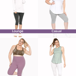 Women's and Plus Size High Rise Knee Leggings | Small to 5X