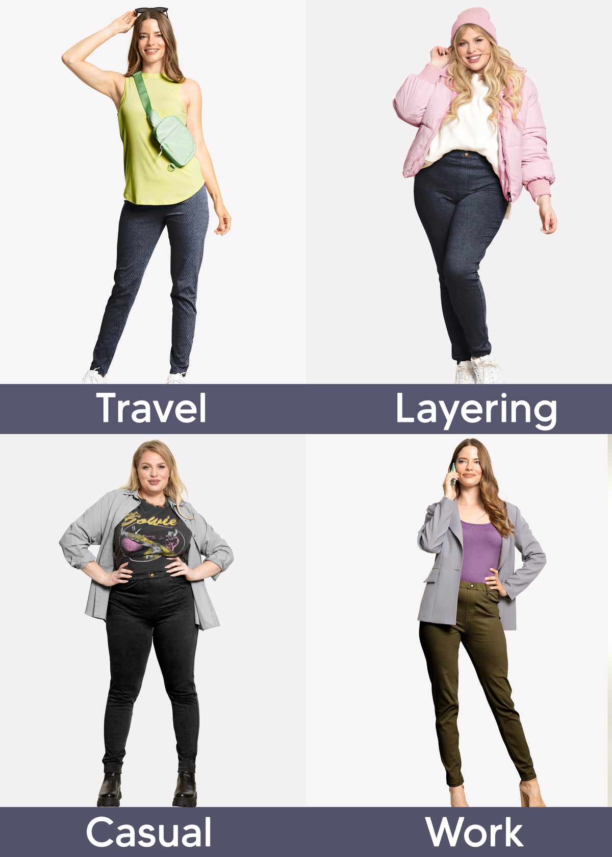 Women's High Waist Pull On Jeggings | X-Large to 3X