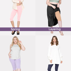 Women's and Plus Size Knee-Length Leggings | X-Small to 7X