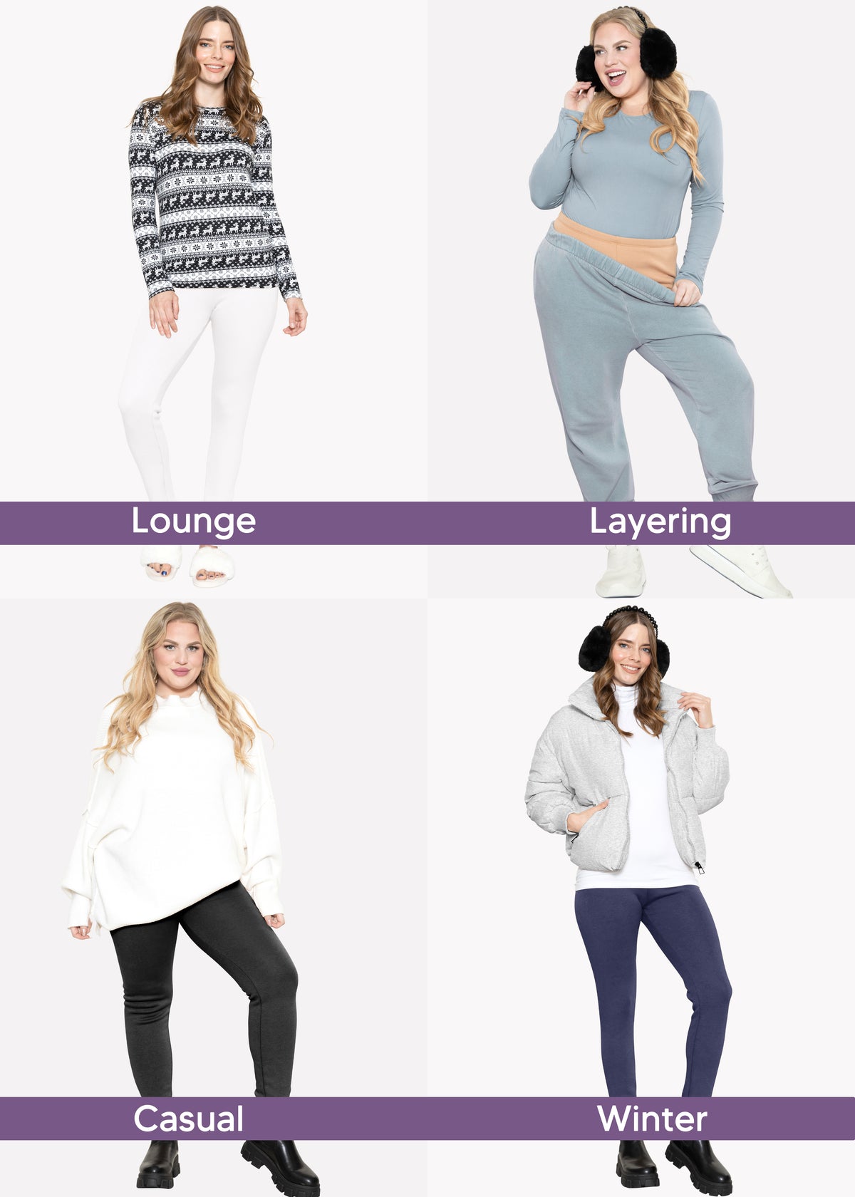 Women's Plus Size Minky Fleece Leggings | X-Large to 7X