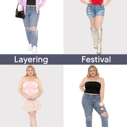 Women's Regular and Plus Size Crop Tube Top | X-Large to 5X