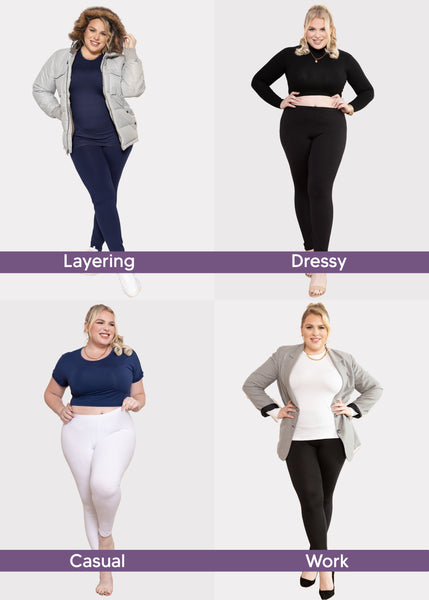 Women's Plus Size Full Length Cotton Leggings | X-Large to 3X