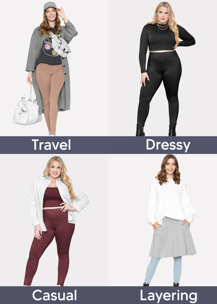 Women's and Plus Size Cotton Spandex Ankle Length Leggings | X-Small to 7X