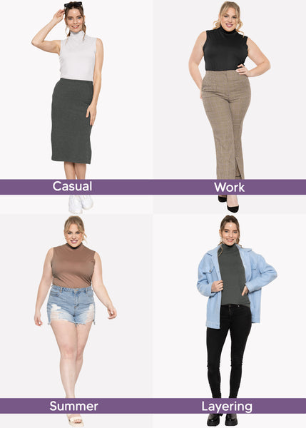 Women's Plus Oh So Soft Sleeveless Mock Neck Top - Perfectly Stylish, Cozy Essential for Everyday | X-Large to 5X