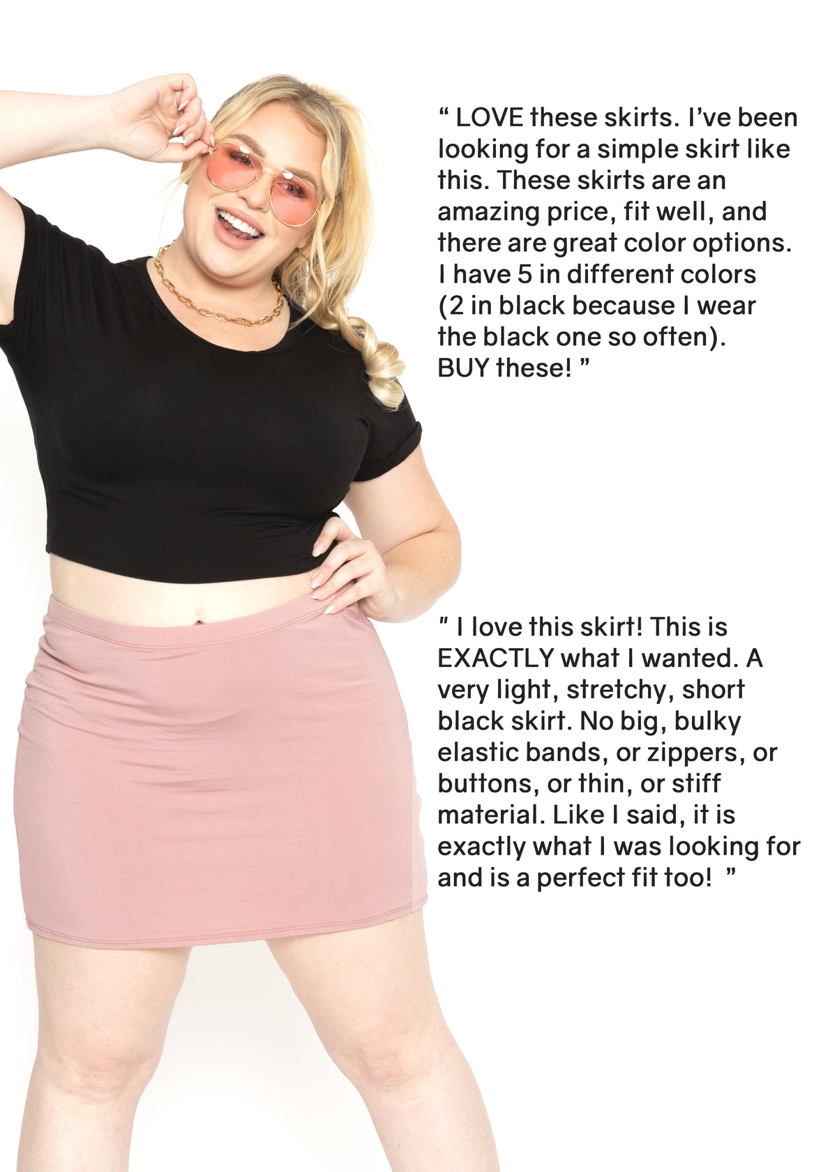 Women's Cotton Soft Stretch Fabric Basic Mini Skirt | X-Large - 3X