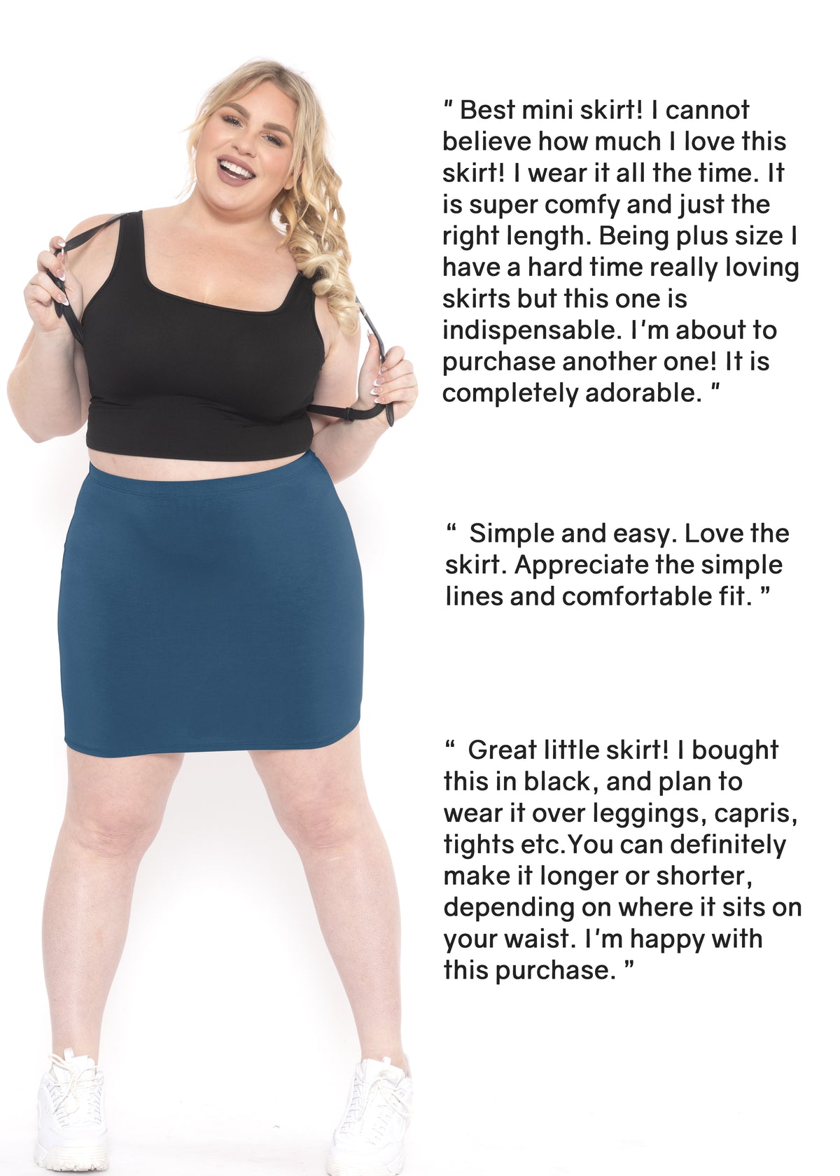 Women's Cotton Soft Stretch Fabric Basic Mini Skirt | Small to 5X