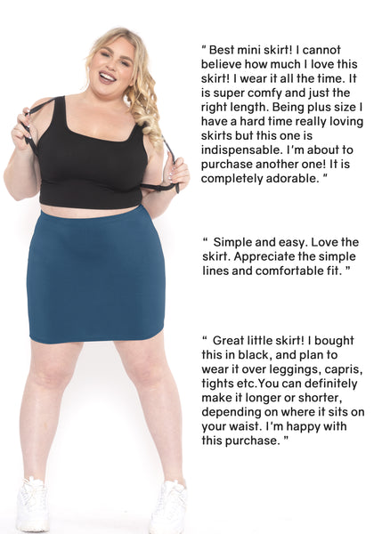 Women's Cotton Soft Stretch Fabric Basic Mini Skirt | Small to 5X