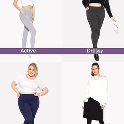 Women and Plus Size High Waist Full Length Leggings with Pocket | X-Large to 5X