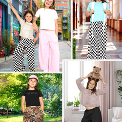 Girls Cotton Wide Leg Pants | Pull-On Style with Pockets | Soft Stretch, Everyday Wear | Sizes 4 to 16