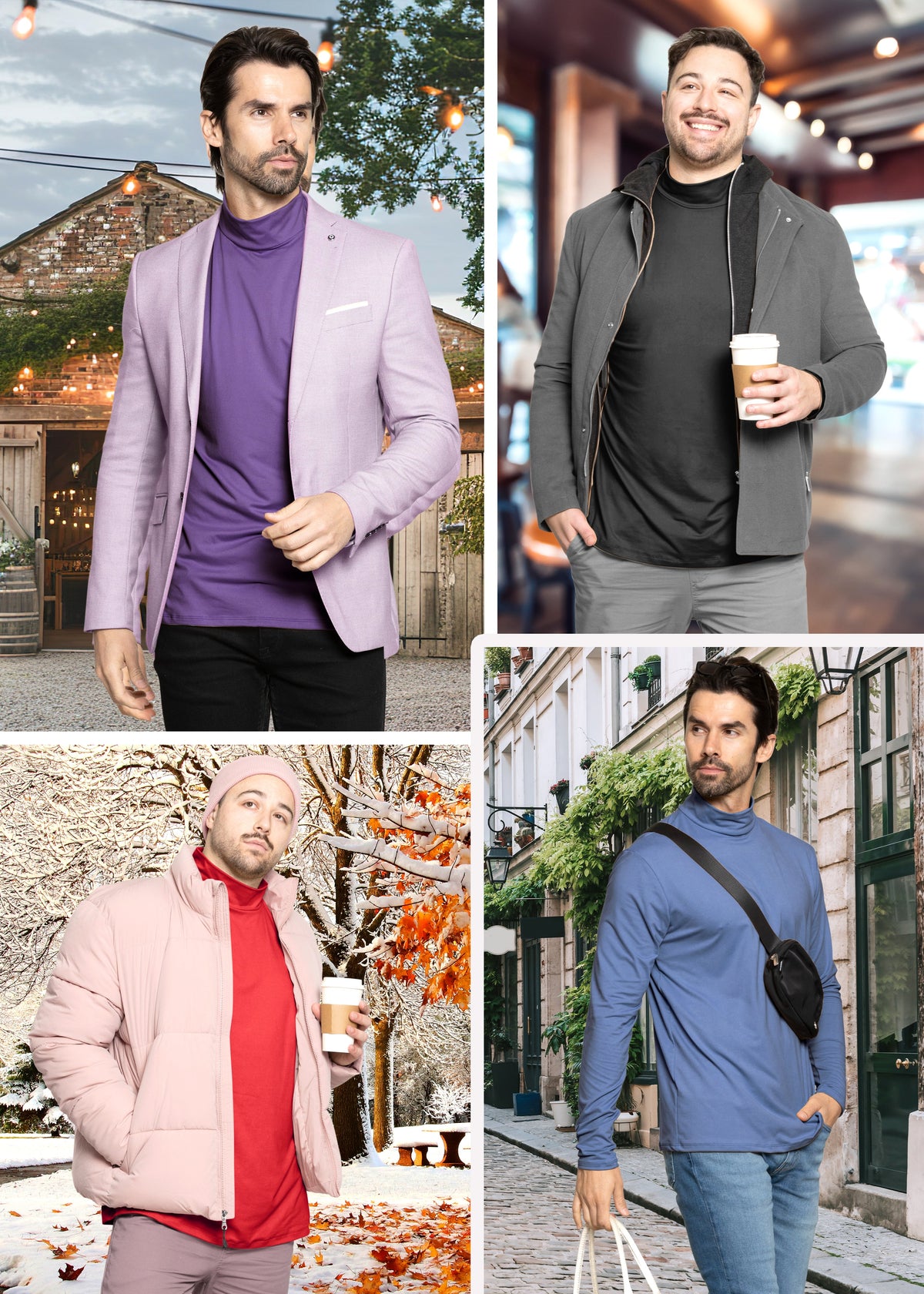 Men's Oh So Soft Mock Neck Long Sleeve Shirt Perfect for Casual Wear, Stylish, Classic Fit | Small to 3X