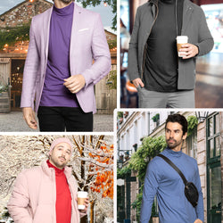 Men's Oh So Soft Mock Neck Long Sleeve Shirt Perfect for Casual Wear, Stylish, Classic Fit | Small to 3X