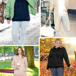 Women's and Plus Size Soft Hoodie with Extra Side Seam Zippered Pocket | Cozy and Functional | Small - 3X