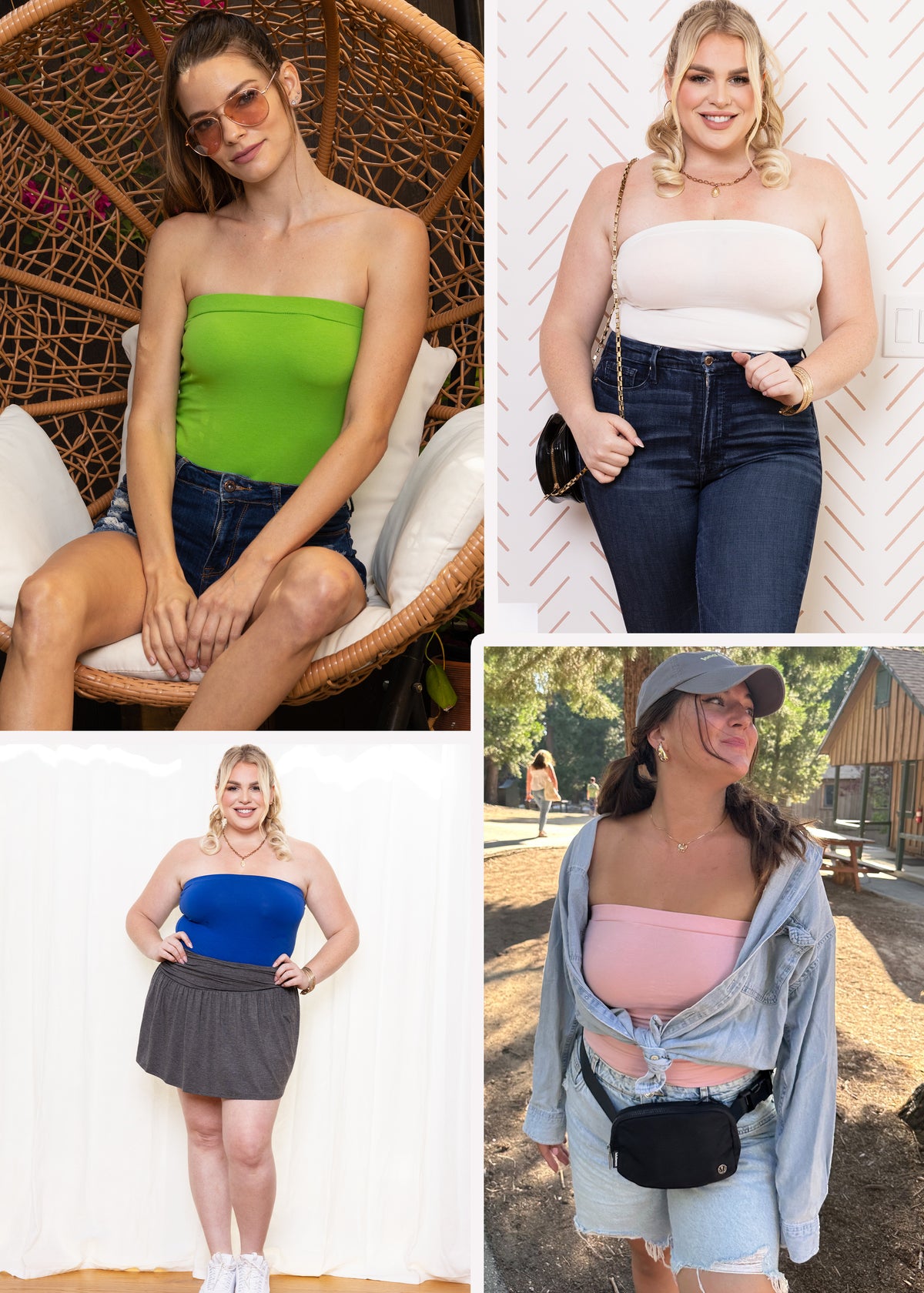Women's & Plus Mid Length Tube Top | Small to 5X